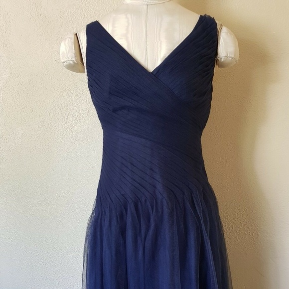 RALPH LAUREN Blue Pleated Tulle Evening dress - Picture 5 of 13